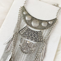 Feathers and Chains Statement Necklace