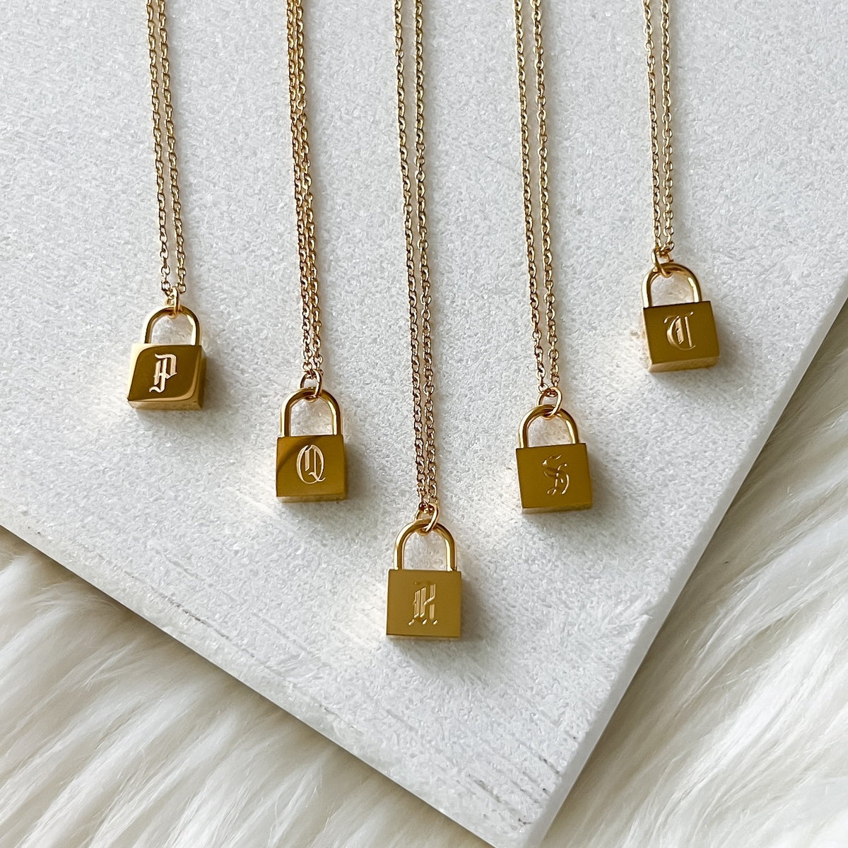 Initial Padlock Necklace - LAST CHANCE!