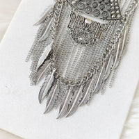Feathers and Chains Statement Necklace