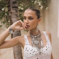 Feathers and Chains Statement Necklace