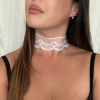 Alexis Lace Choker - black white - The Songbird Collection
