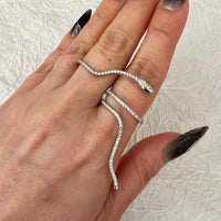Twisted Serpent Double Finger Ring