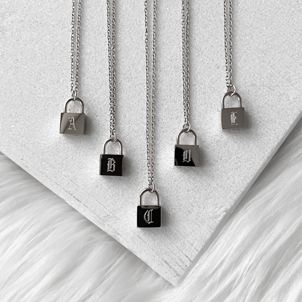 Initial Padlock Necklace - LAST CHANCE!