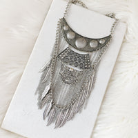 Feathers and Chains Statement Necklace