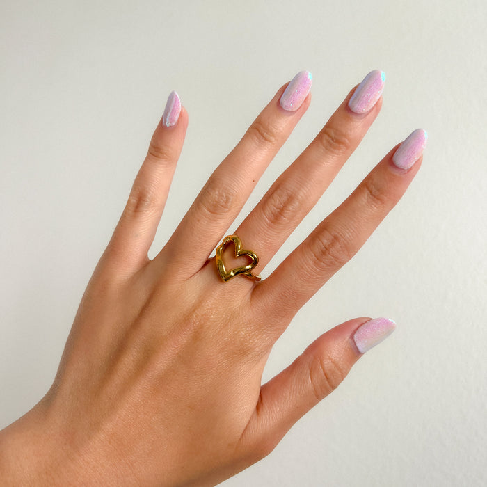 Hammered Heart Ring =- LAST CHANCE!