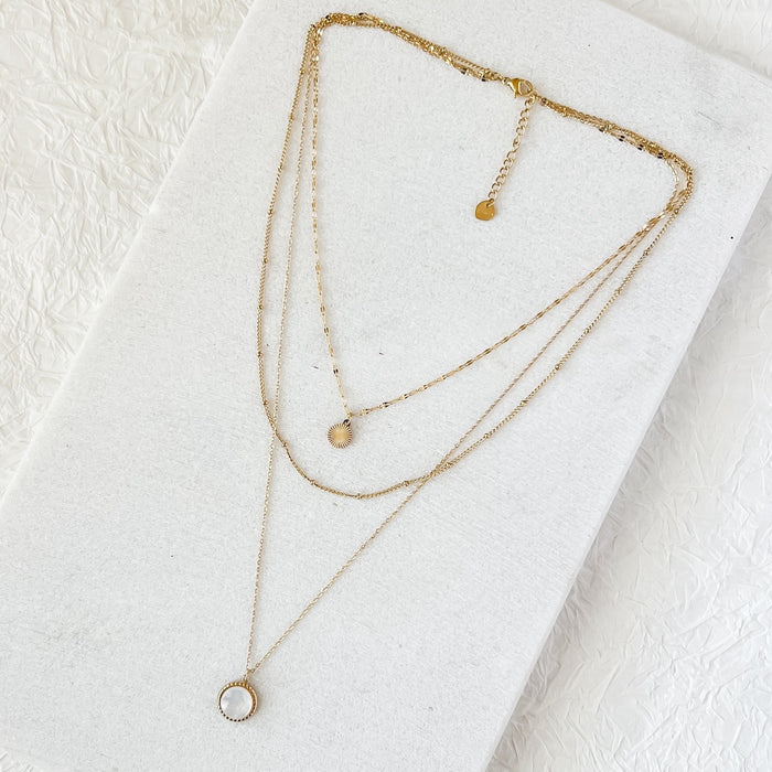 Three Layer Necklace - Stainless Steel - The Songbird Collection