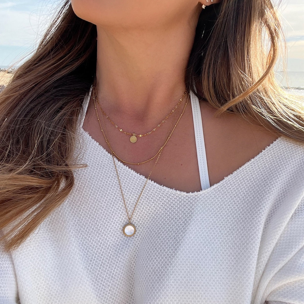 Three Layer Necklace - Stainless Steel - The Songbird Collection