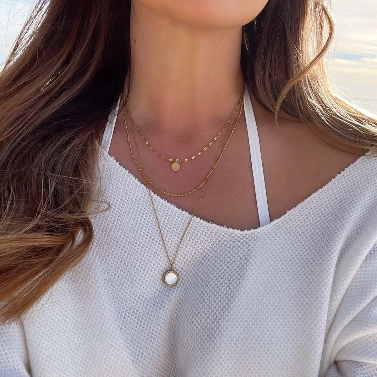 Three Layer Necklace - Stainless Steel - The Songbird Collection