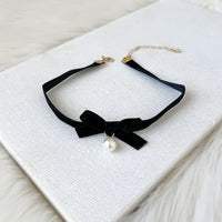 Velvety Bow Tie Choker - The Songbird Collection