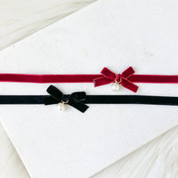 Velvety Bow Tie Choker - The Songbird Collection