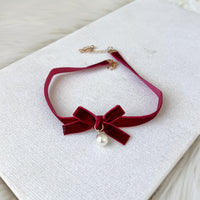 Velvety Bow Tie Choker - The Songbird Collection