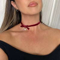 Velvety Bow Tie Choker - The Songbird Collection