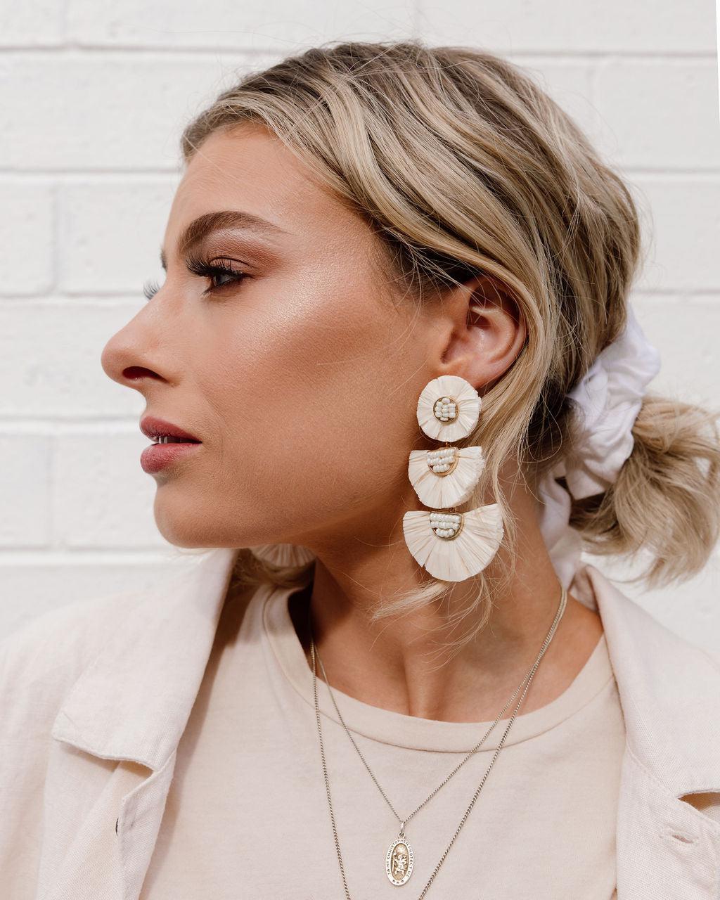 Bellini Raffia Statement Earrings - 11 Colors - The Songbird Collection