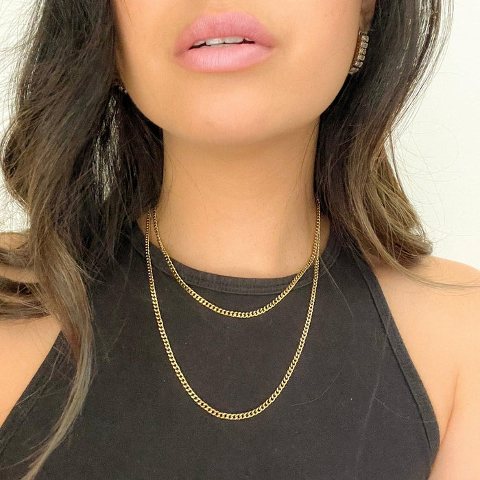 Cuban Curb Chain Necklace-Necklaces-The Songbird Collection