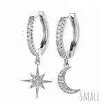 SMALL Silver (Studded Hoops)