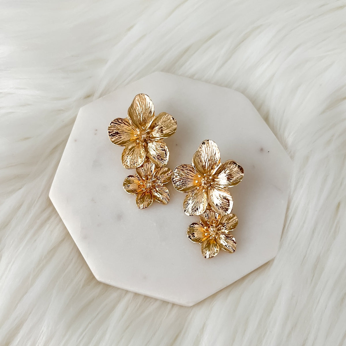 Hibiscus Flower Drop Earrings - LAST CHANCE!