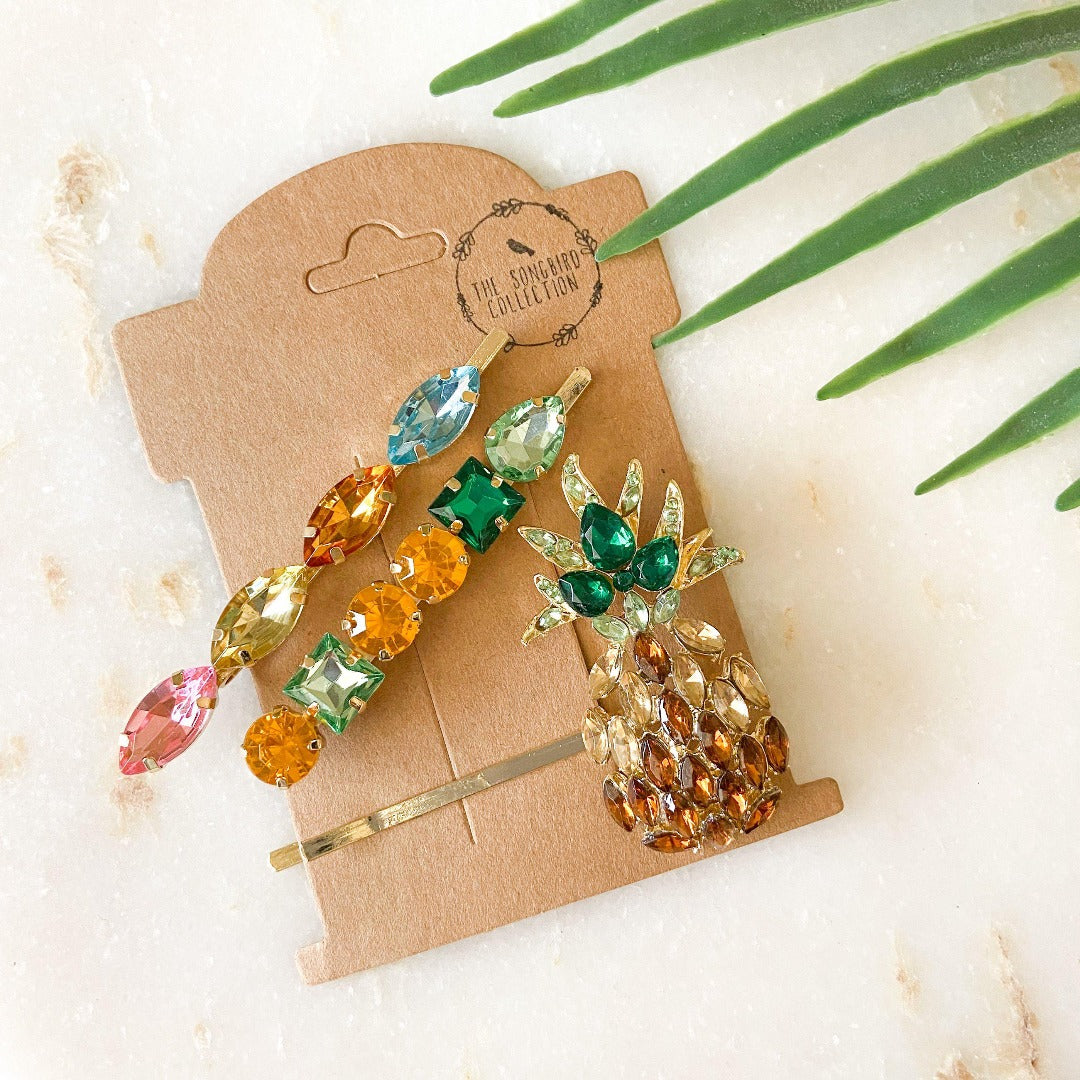 Pineapple 🍍 Glitz Hair Pin Set - 11 LEFT!! - The Songbird Collection