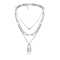 ❤️ Heart & Lock Layered Chain Necklace - LOW STOCK! - The Songbird Collection