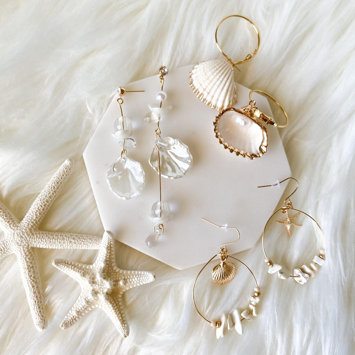 Sea Shore Breeze Asymmetric Earrings - The Songbird Collection