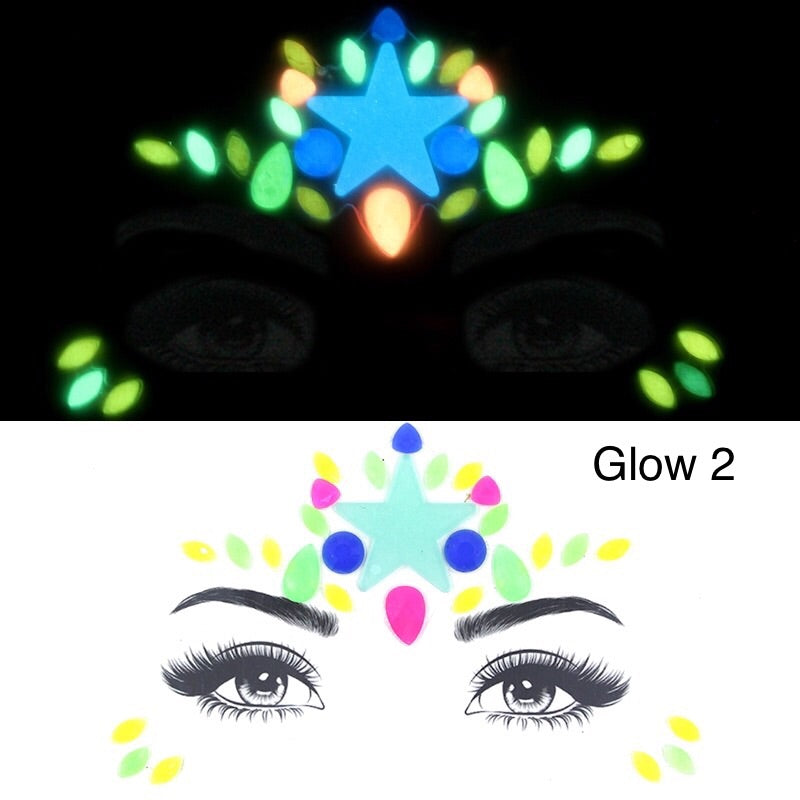 Glow in the Dark Face Gems - 14 NEW Designs for 2020! - The Songbird Collection