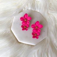 Hibiscus Flower Drop Earrings - 16 Colors LOW STOCK!! - The Songbird Collection