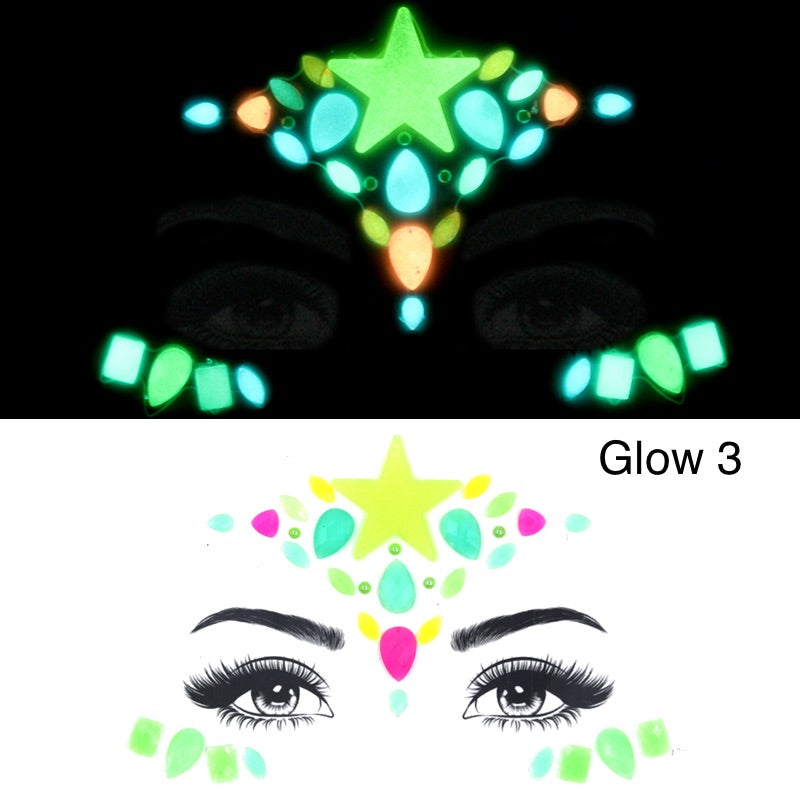 Glow in the Dark Face Gems - 14 NEW Designs for 2020! - The Songbird Collection