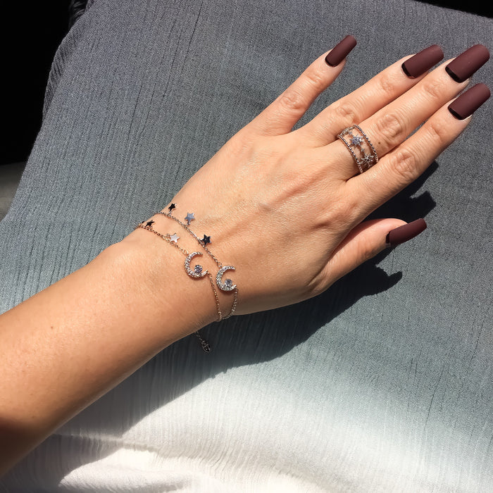 Moon and Stars Charm Bracelet - LOW STOCK! - The Songbird Collection