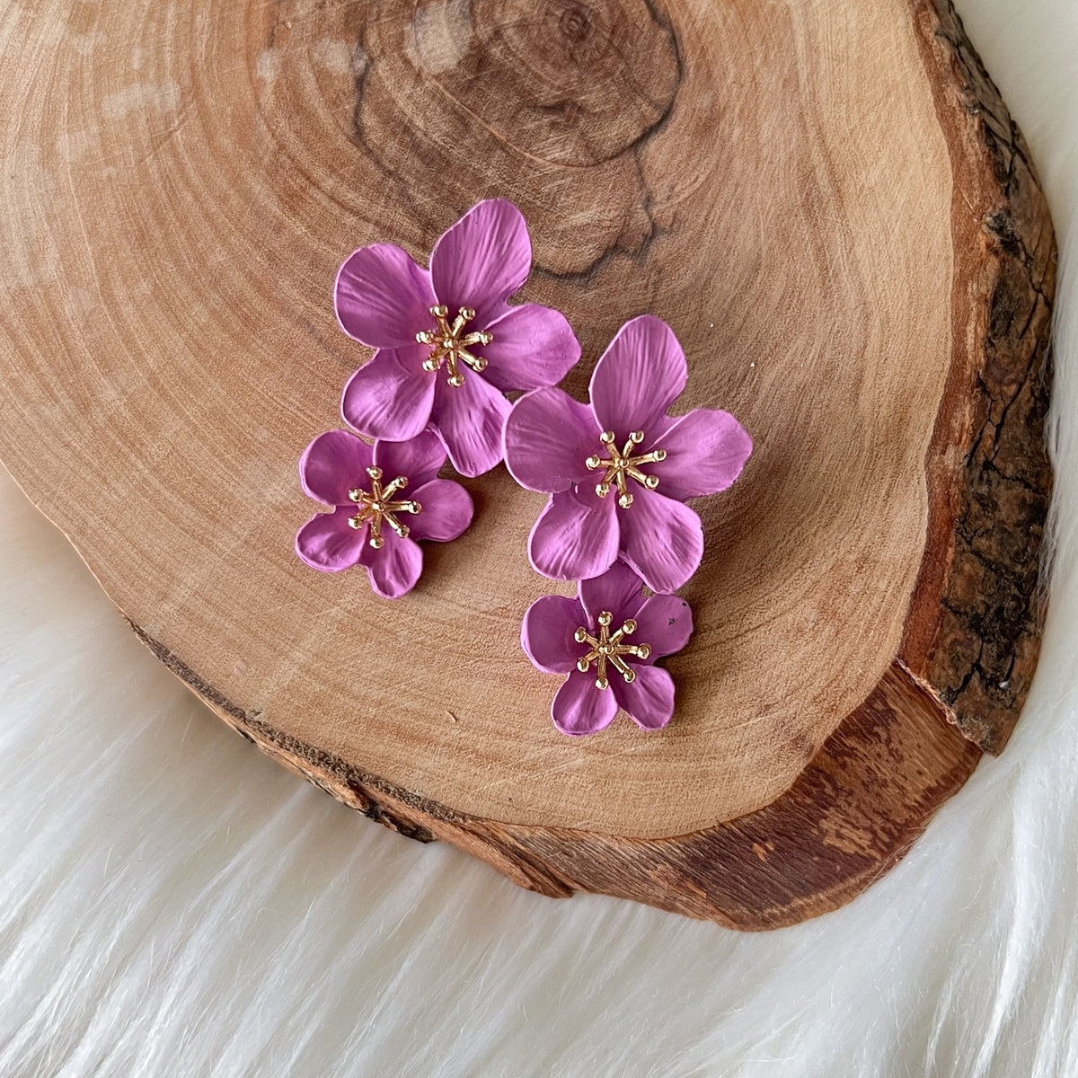 Hibiscus Flower Drop Earrings - LAST CHANCE!
