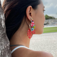 Caribbean Palm Leaf Earrings - 4 Colors - The Songbird Collection