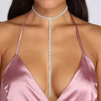 Kira Kira Rhinestone Drop Choker-Necklaces-The Songbird Collection