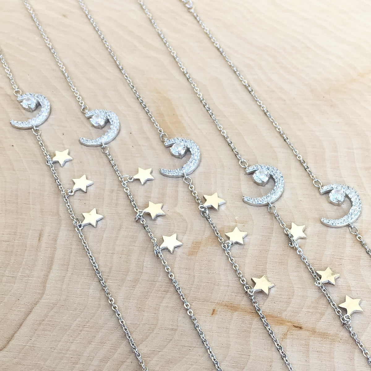 Moon and Stars Charm Bracelet - LOW STOCK! - The Songbird Collection