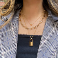 ❤️ Heart & Lock Layered Chain Necklace - LOW STOCK! - The Songbird Collection