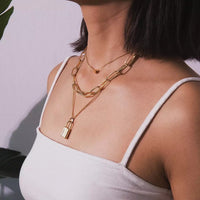 ❤️ Heart & Lock Layered Chain Necklace - LOW STOCK! - The Songbird Collection