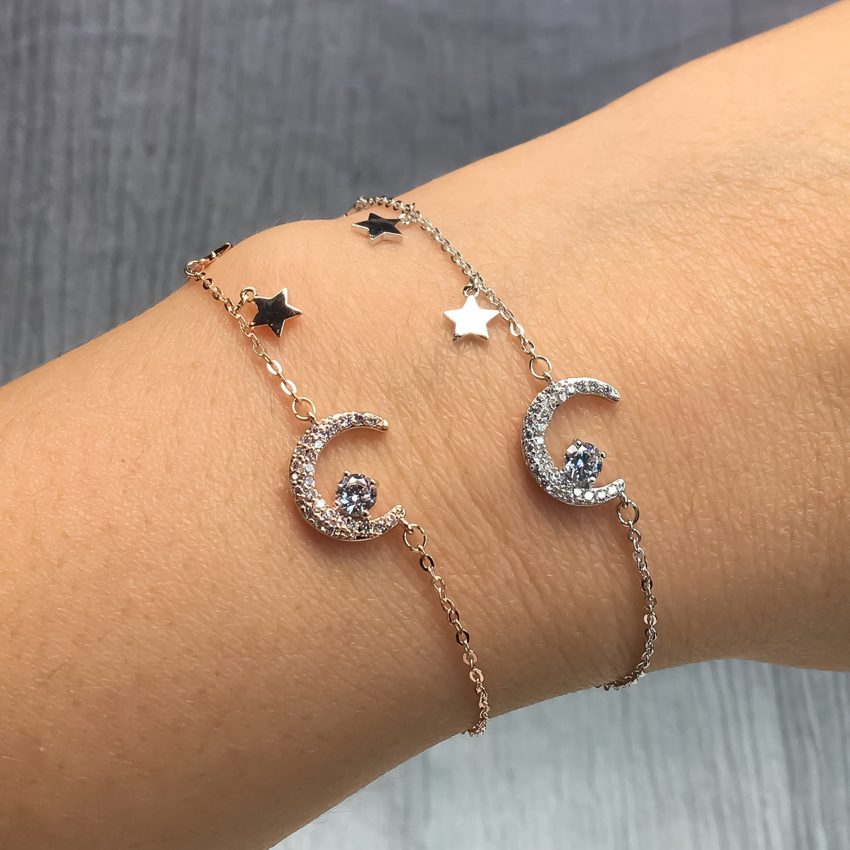 Moon and Stars Charm Bracelet - LOW STOCK! - The Songbird Collection