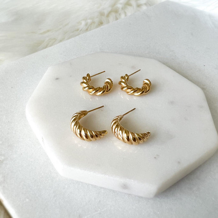 Emile Croissant Earrings-Earrings-The Songbird Collection