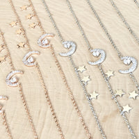 Moon and Stars Charm Bracelet - LOW STOCK! - The Songbird Collection