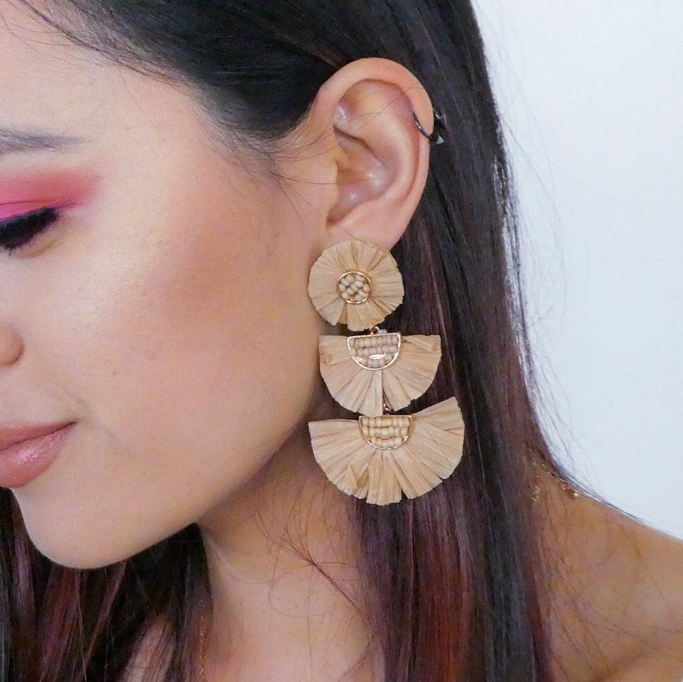 Bellini Raffia Statement Earrings - 10 Colors LOW STOCK! - The Songbird Collection