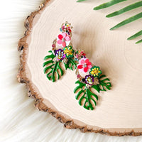 Caribbean Palm Leaf Earrings - The Songbird Collection