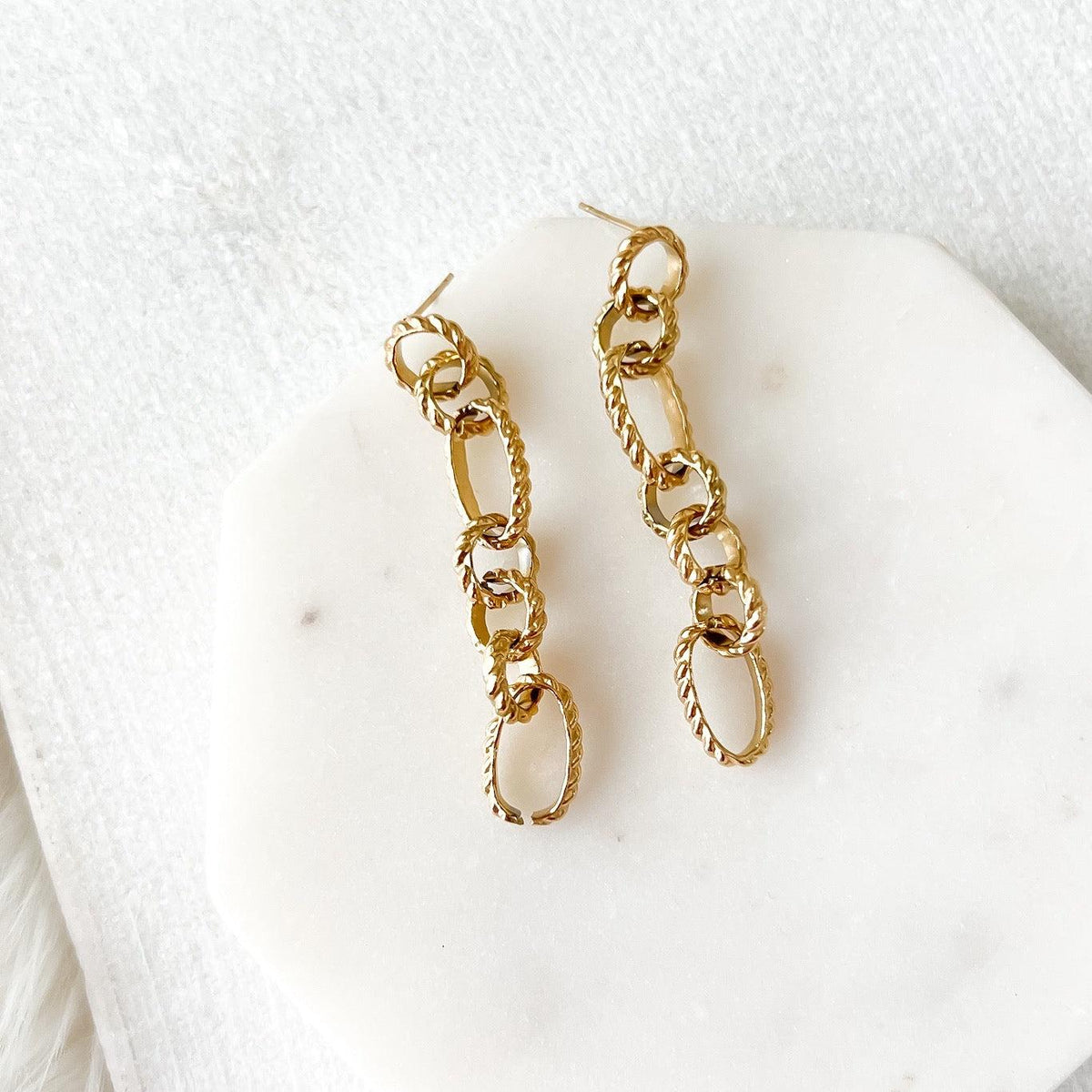 Charlotte Chain Link Earrings-Earrings-The Songbird Collection