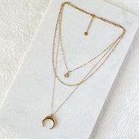 Crescent Moon Layered Necklace