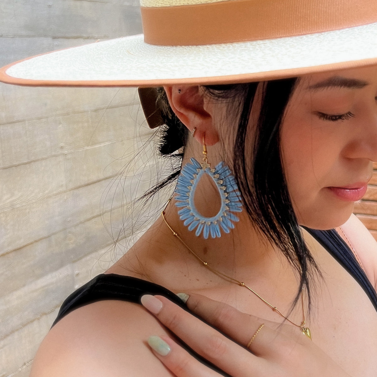 Palmetto Raffia Statement Earrings