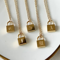 Initial Padlock Necklace