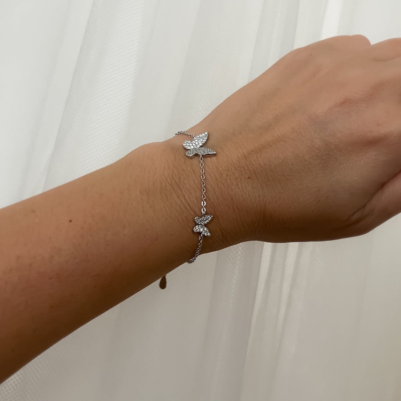 Silver Butterflies Bracelet