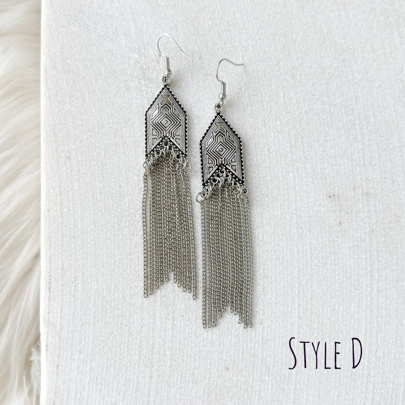 Karma Vintage Metal Earrings