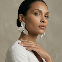 Ivory Lotus Statement Earrings