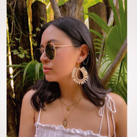 Palmetto Raffia Statement Earrings - 4 COLORS!