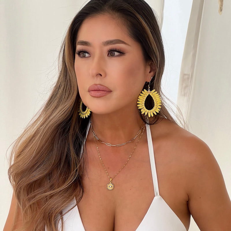 Palmetto Raffia Statement Earrings - 4 COLORS!