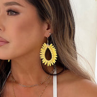 Palmetto Raffia Statement Earrings - 4 COLORS!