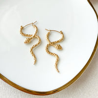 Serpentine Earrings - snake-shaped earrings - PVD gold plating stainless steel - The Songbird Collection