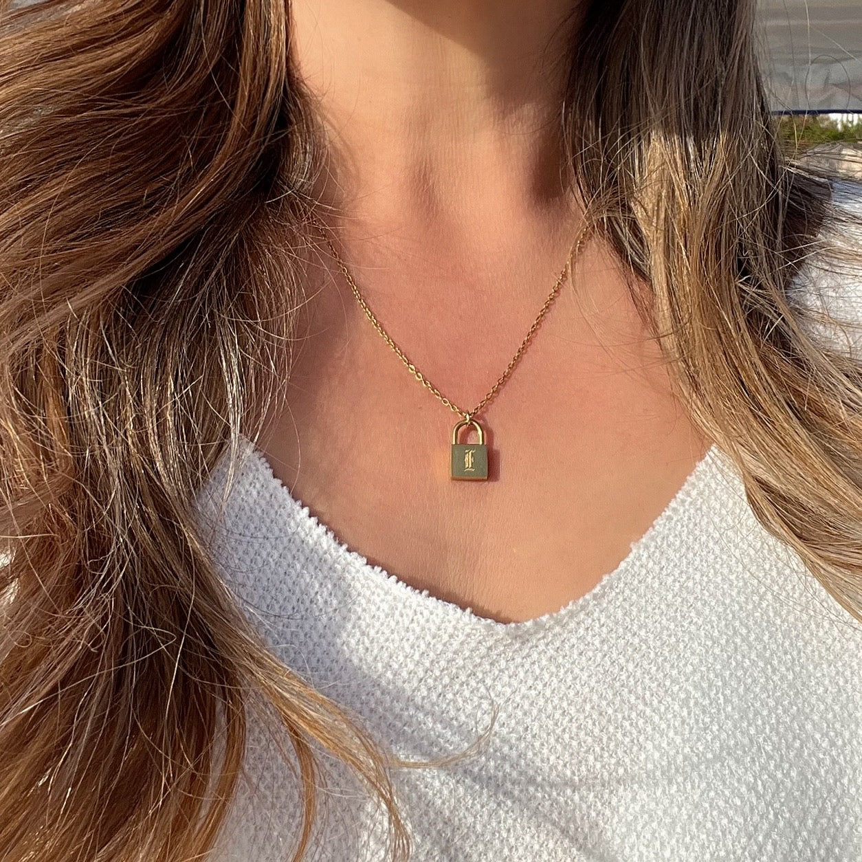 Initial Padlock Necklace The Songbird Collection